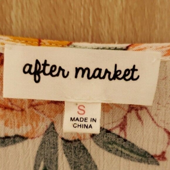 After Market Womens White Floral Long Sleeve Boho Blouse Small - Picture 5 of 7